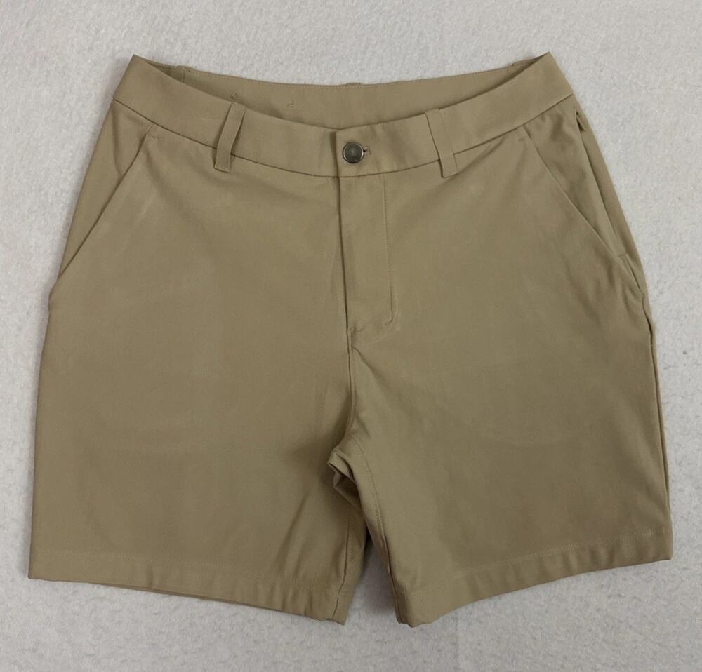 Lululemon ABC Shorts Mens 30 Khaki Classic Fit 7 Inch Warpstreme Golf LM7BMHS
